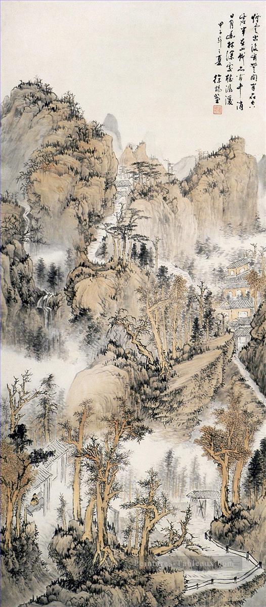 Xuyang Montagne paysage chinois traditionnel Peintures à l'huile